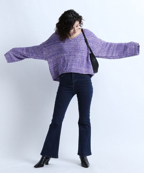 eL（エル）の「【eL】3G Colorful Nep Pullover/264753（ニット/セーター・レディース・ホワイト系その他/ホワイト×ブラック/パープル系その他・FREE）」の18枚目の写真