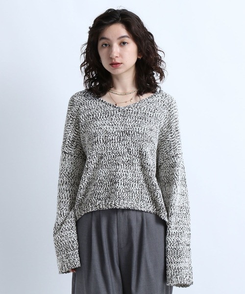 eL（エル）の「【eL】3G Colorful Nep Pullover/264753（ニット/セーター・レディース・ホワイト系その他/ホワイト×ブラック/パープル系その他・FREE）」の6枚目の写真