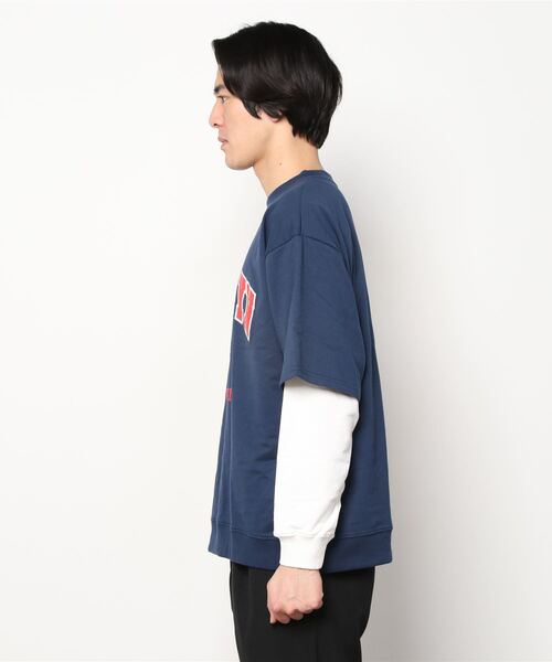 SUGGESTION（サジェッション）の「韓国風 ブルックリンフェイクレイヤードビッグトレーナー（スウェット・メンズ・アッシュグレー/ブラック/ネイビー/グリーン・M/L）」の5枚目の写真