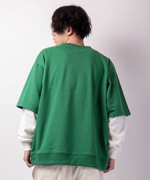 SUGGESTION（サジェッション）の「韓国風 ブルックリンフェイクレイヤードビッグトレーナー（スウェット・メンズ・アッシュグレー/ブラック/ネイビー/グリーン・M/L）」の22枚目の写真