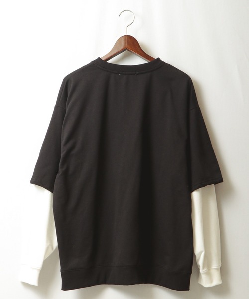 SUGGESTION（サジェッション）の「韓国風 ブルックリンフェイクレイヤードビッグトレーナー（スウェット・メンズ・アッシュグレー/ブラック/ネイビー/グリーン・M/L）」の8枚目の写真