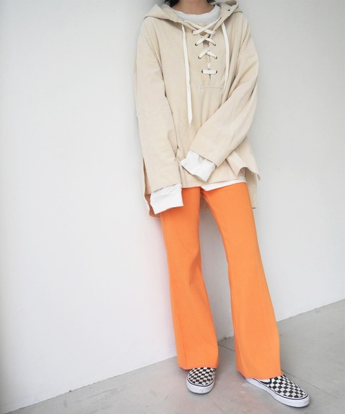 CANAL JEAN（キャナルジーン）の「RED CHOP WORKS(レッドチョップワークス) NEWリブストレッチパンツ（その他パンツ・レディース・ブラック/パープル/イエロー/オレンジ/ヘザーグレー/アイボリー/レッド/ネイビー・38/36）」の8枚目の写真