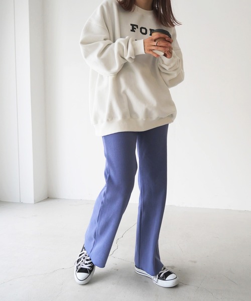 CANAL JEAN（キャナルジーン）の「RED CHOP WORKS(レッドチョップワークス) NEWリブストレッチパンツ（その他パンツ・レディース・ブラック/パープル/イエロー/オレンジ/ヘザーグレー/アイボリー/レッド/ネイビー・38/36）」の21枚目の写真