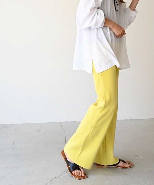 CANAL JEAN（キャナルジーン）の「RED CHOP WORKS(レッドチョップワークス) NEWリブストレッチパンツ（その他パンツ・レディース・ブラック/パープル/イエロー/オレンジ/ヘザーグレー/アイボリー/レッド/ネイビー・38/36）」の16枚目の写真