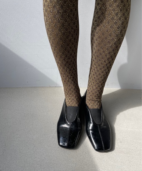 SANSeLF（サンセルフ）の「【SANSeLF】glitter tights　sana22s001（タイツ/ストッキング・レディース・ゴールド/ブラック・FREE）」の8枚目の写真