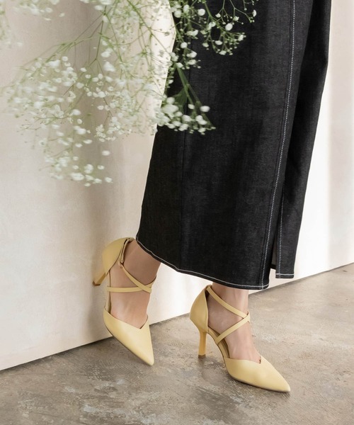 RANDA(ランダ)の「ソフト クロスストラップセパレートパンプス(パンプス・レディース・ブラック/イエロー/ブルー/アイボリー/グレイッシュベージュ/ミント/ピンク/ブラウン/ピンク系その他・LL/S/M/L/SS)」の7枚目の写真