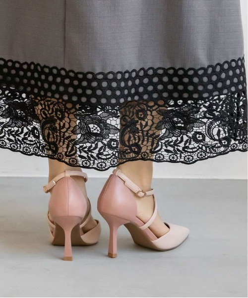 RANDA(ランダ)の「ソフト クロスストラップセパレートパンプス(パンプス・レディース・ブラック/イエロー/ブルー/アイボリー/グレイッシュベージュ/ミント/ピンク/ブラウン/ピンク系その他・LL/S/M/L/SS)」の14枚目の写真