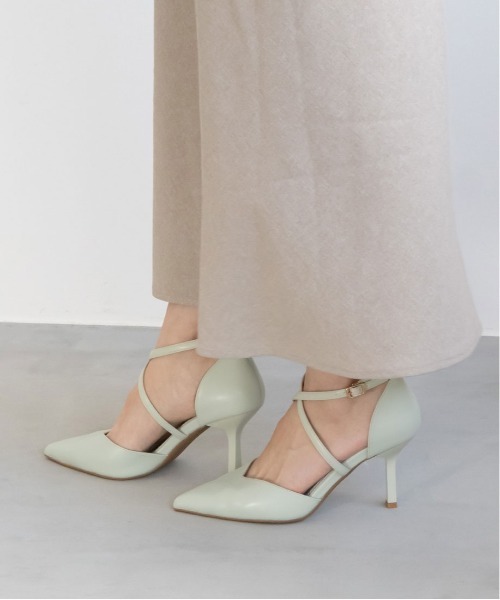 RANDA(ランダ)の「ソフト クロスストラップセパレートパンプス(パンプス・レディース・ブラック/イエロー/ブルー/アイボリー/グレイッシュベージュ/ミント/ピンク/ブラウン/ピンク系その他・LL/S/M/L/SS)」の15枚目の写真