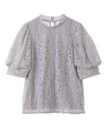 レース切替ブラウス