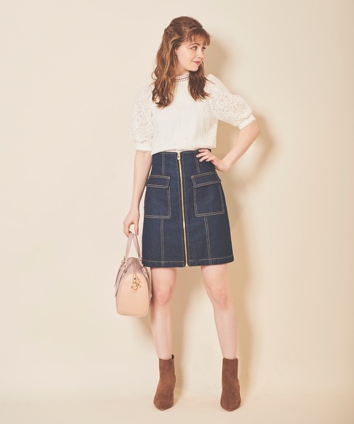 31 Sons de mode（トランテアン　ソン　ドゥ　モード）の「レース切替ブラウス（シャツ/ブラウス・レディース・オフホワイト/サックスブルー・36）」の16枚目の写真