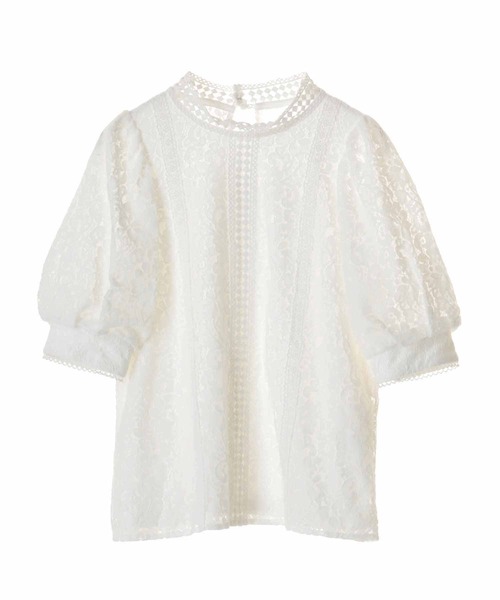 31 Sons de mode（トランテアン　ソン　ドゥ　モード）の「レース切替ブラウス（シャツ/ブラウス・レディース・オフホワイト/サックスブルー・36）」の9枚目の写真