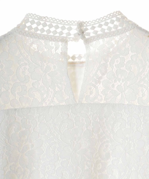 31 Sons de mode（トランテアン　ソン　ドゥ　モード）の「レース切替ブラウス（シャツ/ブラウス・レディース・オフホワイト/サックスブルー・36）」の8枚目の写真