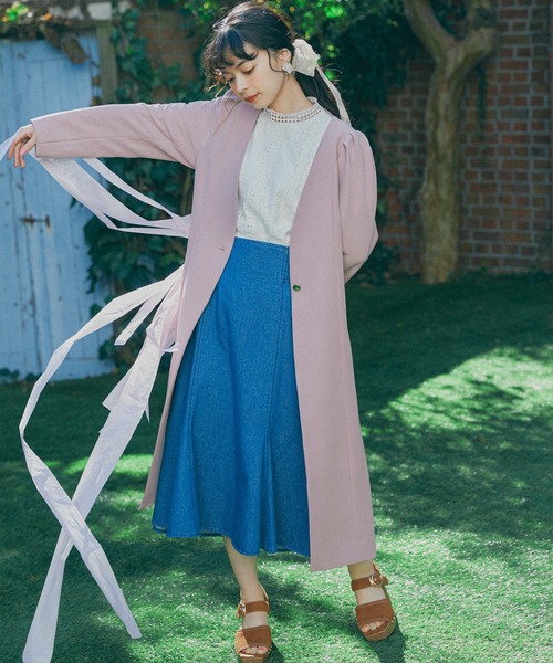 31 Sons de mode（トランテアン　ソン　ドゥ　モード）の「レース切替ブラウス（シャツ/ブラウス・レディース・オフホワイト/サックスブルー・36）」の17枚目の写真