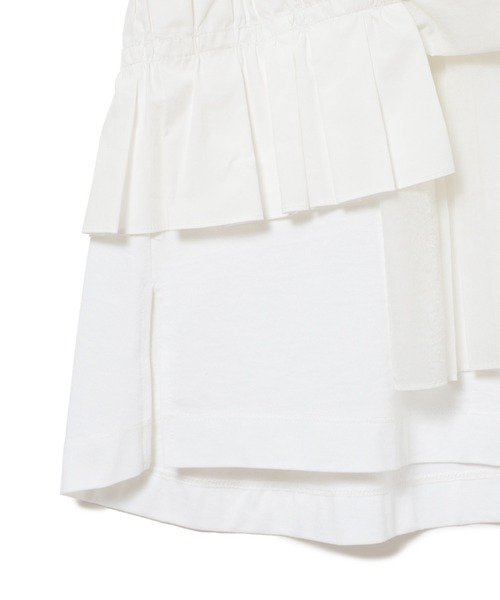 Ray BEAMS（レイビームス）の「RBS / イソザイ タック フレア Tシャツ（Tシャツ/カットソー・レディース・ホワイト/ブラック・ONE SIZE）」の7枚目の写真