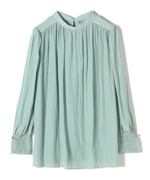 SHIPS（シップス）の「〈手洗い可能〉カッセン2WAY袖レースボウタイブラウス◆（シャツ/ブラウス・レディース・ネイビー/オフホワイト/ライトグリーン・ONE SIZE）」の6枚目の写真