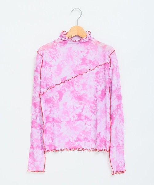 AS KNOW AS PINKY（アズノゥアズピンキー）の「染まるメロウメッシュプルオーバー（Tシャツ/カットソー・レディース・グレー/ブルー/ピンク・FREE）」の3枚目の写真