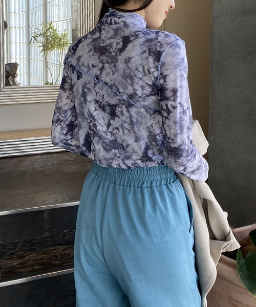 AS KNOW AS PINKY（アズノゥアズピンキー）の「染まるメロウメッシュプルオーバー（Tシャツ/カットソー・レディース・グレー/ブルー/ピンク・FREE）」の5枚目の写真