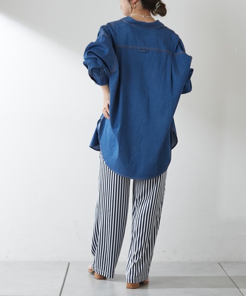 ✨美品✨近年 慈雨 サルエルパンツ ペチコート付き ストライプ イージーパンツ ✨美品✨近年 慈雨 サルエルパンツ ペチコート付き ストライプ