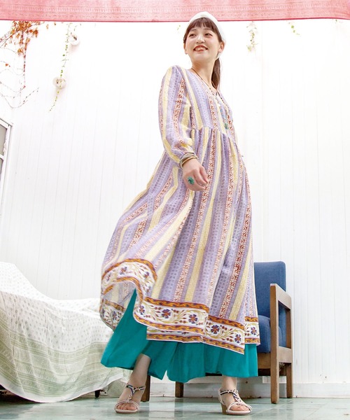 チャイハネ（チャイハネ）の「【チャイハネ】ブローアカシュクールカーディガン（カーディガン/ボレロ・レディース・ホワイト/パープル/イエロー/ブルー・FREE）」の3枚目の写真