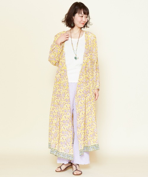 チャイハネ（チャイハネ）の「【チャイハネ】ブローアカシュクールカーディガン（カーディガン/ボレロ・レディース・ホワイト/パープル/イエロー/ブルー・FREE）」の4枚目の写真