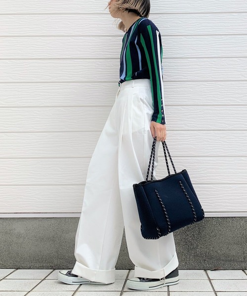 Q(キュー)の「センタープレスストレートパンツ(その他パンツ・レディース・アイボリー/ベビーピンク・MEDIUM/SMALL)」の15枚目の写真