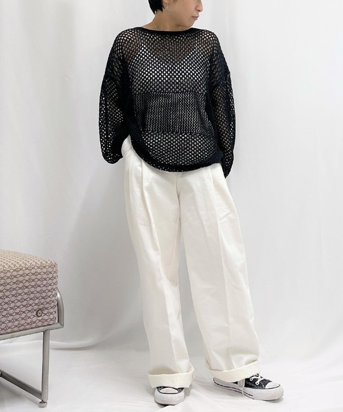 Q(キュー)の「センタープレスストレートパンツ(その他パンツ・レディース・アイボリー/ベビーピンク・MEDIUM/SMALL)」の5枚目の写真