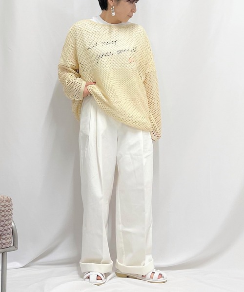 Q(キュー)の「センタープレスストレートパンツ(その他パンツ・レディース・アイボリー/ベビーピンク・MEDIUM/SMALL)」の4枚目の写真