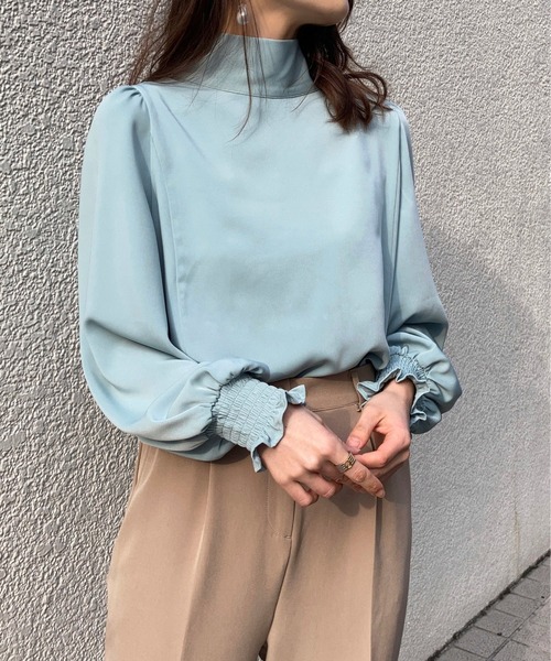 Brownie(ブラウニー)の「Brownie 前後2WAY ボウタイリボンブラウス(シャツ/ブラウス・レディース・グリーン/オレンジ/ブラック/オフホワイト・FREE)」の21枚目の写真