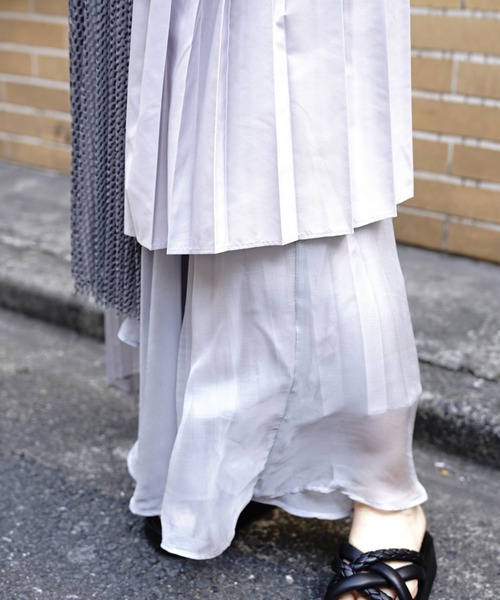 AULA AILA（アウラアイラ）の「AULA AILA（アウラ アイラ）別注コンビネーションプリーツスカート（スカート・レディース・ネイビー/グレー・FREE）」の11枚目の写真