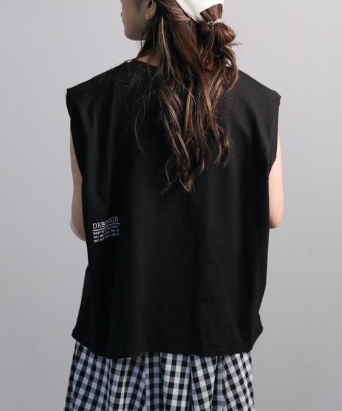 ap retro(アプレトロ)の「肩タックロゴプリントTEE(Tシャツ/カットソー・レディース・ブラック/オフホワイト/ブルー・FREE)」の18枚目の写真