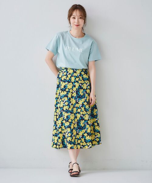 le.coeur blanc（ルクールブラン）の「カラフルフラワーフレアスカート（スカート・レディース・ブルー系その他4/ホワイト系その他2・38）」の7枚目の写真