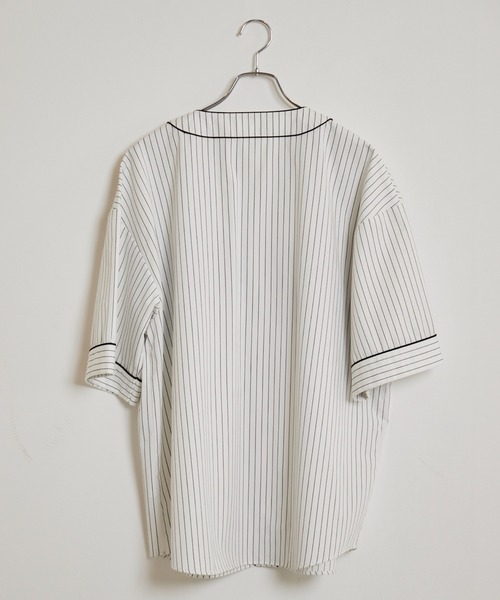 WEGO（ウィゴー）の「WEGO/スタジアムBIGシャツ（シャツ/ブラウス・メンズ・パープル系その他4/ホワイト系その他4/グリーン系その他4・MEDIUM/LARGE）」の9枚目の写真