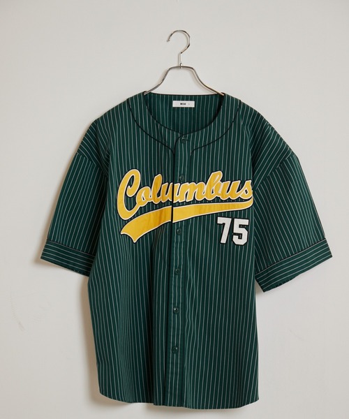 WEGO（ウィゴー）の「WEGO/スタジアムBIGシャツ（シャツ/ブラウス・メンズ・パープル系その他4/ホワイト系その他4/グリーン系その他4・MEDIUM/LARGE）」の10枚目の写真