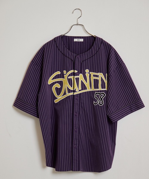 WEGO（ウィゴー）の「WEGO/スタジアムBIGシャツ（シャツ/ブラウス・メンズ・パープル系その他4/ホワイト系その他4/グリーン系その他4・MEDIUM/LARGE）」の11枚目の写真