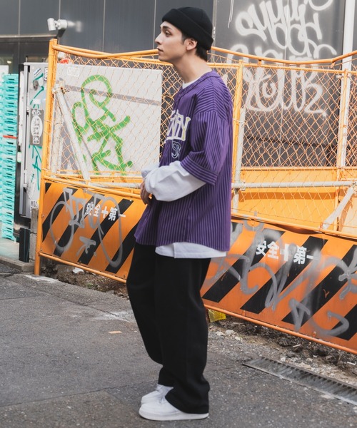 WEGO（ウィゴー）の「WEGO/スタジアムBIGシャツ（シャツ/ブラウス・メンズ・パープル系その他4/ホワイト系その他4/グリーン系その他4・MEDIUM/LARGE）」の18枚目の写真