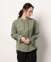 Q | コットンボイルギャザーブラウス(シャツ/ブラウス)