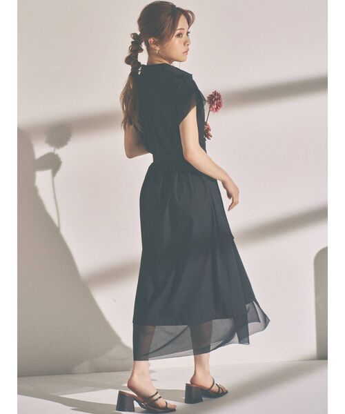 RESEXXY（リゼクシー）の「【m】チュールロングワンピース（ワンピース・レディース・ブラック/ベージュ/イエロー・FREE）」の4枚目の写真