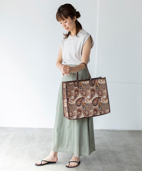 THE SHOP TK （ザ ショップ ティーケー ）の「◆ビッグリゾートトート（トートバッグ・レディース・ライトベージュ/ホワイト系8/ワイン系2・00）」の19枚目の写真