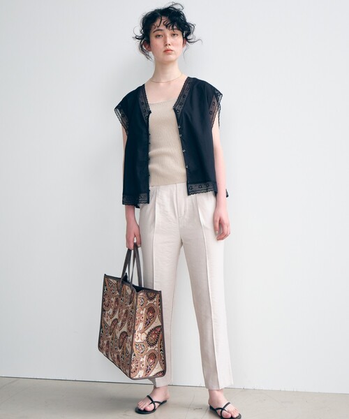 THE SHOP TK （ザ ショップ ティーケー ）の「◆ビッグリゾートトート（トートバッグ・レディース・ライトベージュ/ホワイト系8/ワイン系2・00）」の21枚目の写真