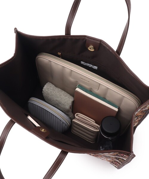 THE SHOP TK （ザ ショップ ティーケー ）の「◆ビッグリゾートトート（トートバッグ・レディース・ライトベージュ/ホワイト系8/ワイン系2・00）」の10枚目の写真