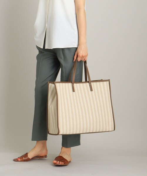 THE SHOP TK （ザ ショップ ティーケー ）の「◆ビッグリゾートトート（トートバッグ・レディース・ライトベージュ/ホワイト系8/ワイン系2・00）」の11枚目の写真