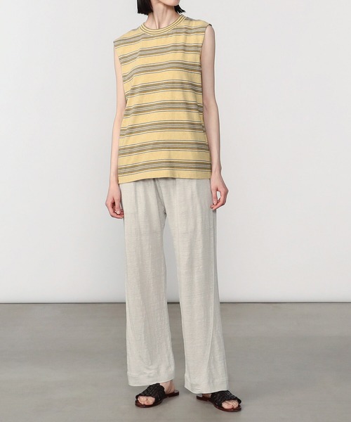 UNFIL（アンフィル）の「unfil | ボーダーノースリーブTシャツ WOMEN（Tシャツ/カットソー・レディース・イエロー系その他/ホワイト系その他5・0）」の8枚目の写真