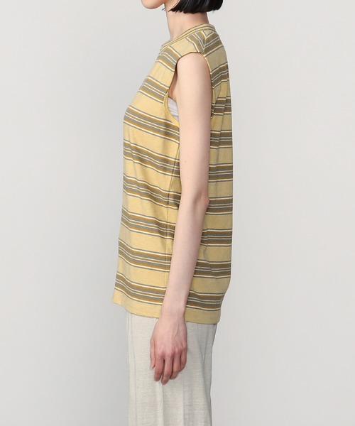 UNFIL（アンフィル）の「unfil | ボーダーノースリーブTシャツ WOMEN（Tシャツ/カットソー・レディース・イエロー系その他/ホワイト系その他5・0）」の10枚目の写真