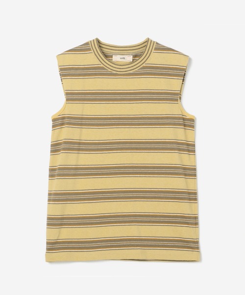 UNFIL（アンフィル）の「unfil | ボーダーノースリーブTシャツ WOMEN（Tシャツ/カットソー・レディース・イエロー系その他/ホワイト系その他5・0）」の12枚目の写真