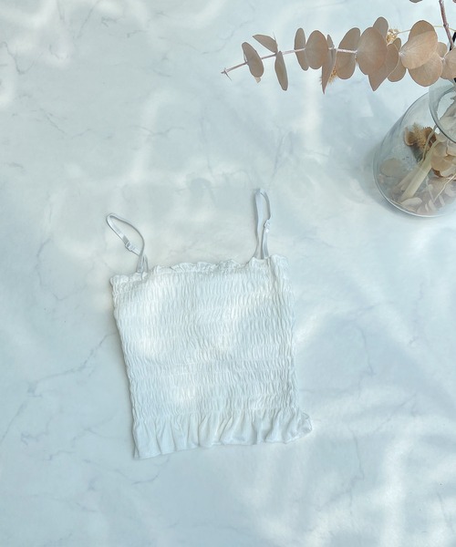 AS KNOW AS plus（アズノゥアズプラス）の「●カップ付シャーリングキャミソール（キャミソール・レディース・ブラック/ブラウン/グレー/オフホワイト/カーキ・FREE）」の17枚目の写真