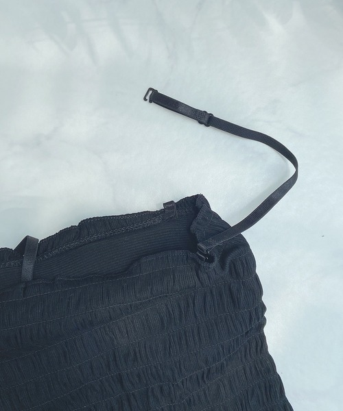 AS KNOW AS plus（アズノゥアズプラス）の「●カップ付シャーリングキャミソール（キャミソール・レディース・ブラック/ブラウン/グレー/オフホワイト/カーキ・FREE）」の7枚目の写真