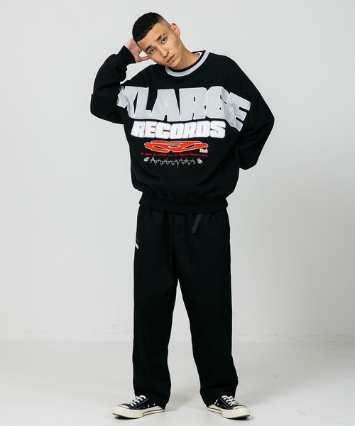 XLARGE(エクストララージ)の「XLARGE RECORDS LOGO CREWNECK SWEAT(スウェット・メンズ・アッシュ/ネイビー/ブラック/グリーン・M/S/L/XL)」の12枚目の写真