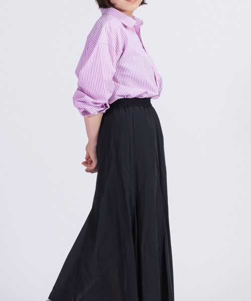 BRICK & SONS（ブリックアンドサンズ）の「リラックスバックプリーツシャツ＜パープルストライプ＞（シャツ/ブラウス・メンズ・パープル・LL/S/M/L）」の6枚目の写真