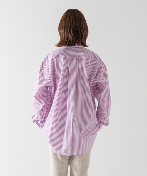BRICK & SONS（ブリックアンドサンズ）の「リラックスバックプリーツシャツ＜パープルストライプ＞（シャツ/ブラウス・メンズ・パープル・LL/S/M/L）」の14枚目の写真