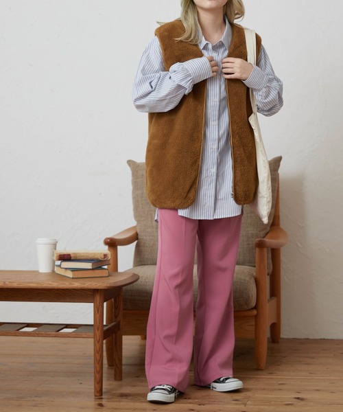 WEGO（ウィゴー）の「WEGO/ファーボアベスト（ベスト・レディース・ベージュ/キャメル・FREE）」の3枚目の写真